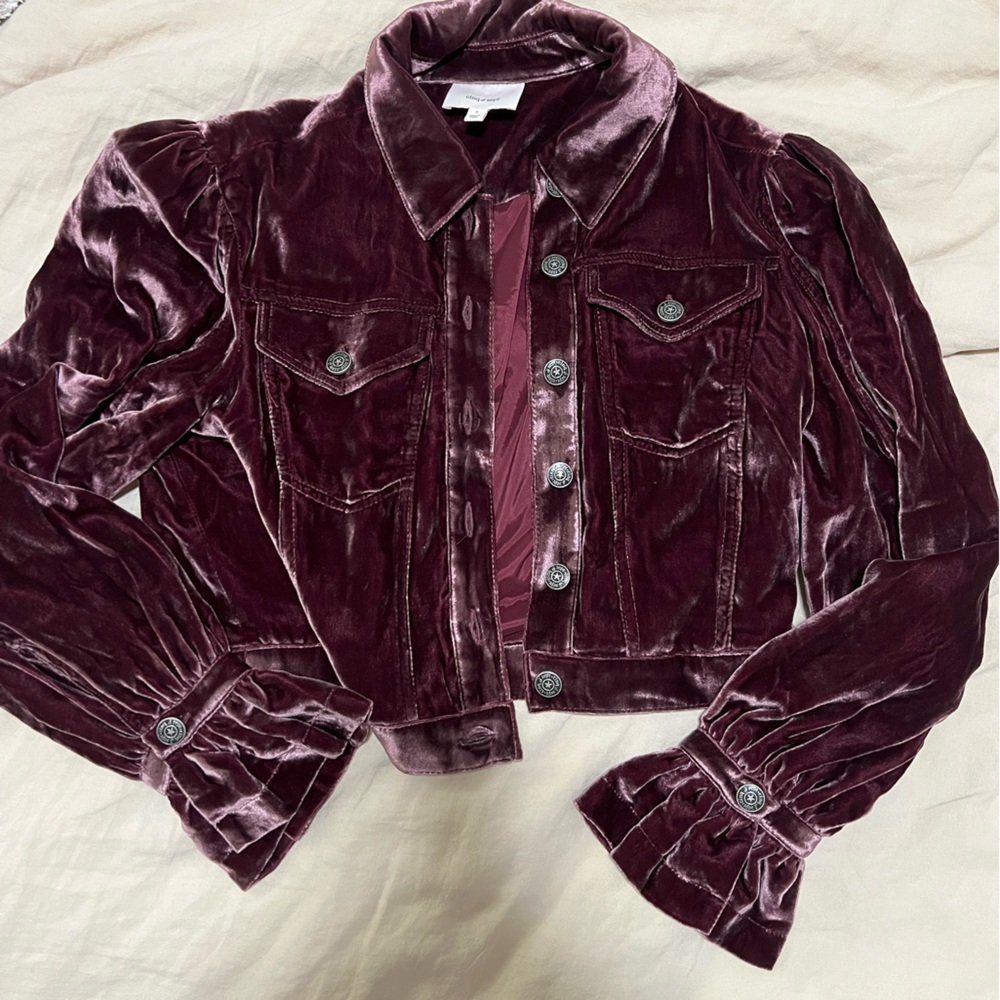Cinq à Sept Deep Burgundy Velvet Jacket